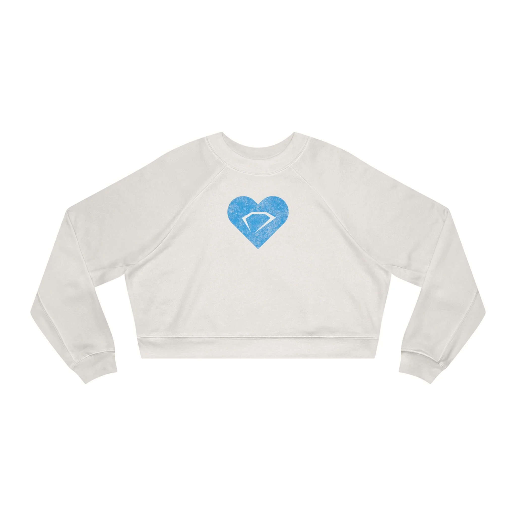 Blue Heart Diamond Cropped Pullover (on demand printing) - Image 2