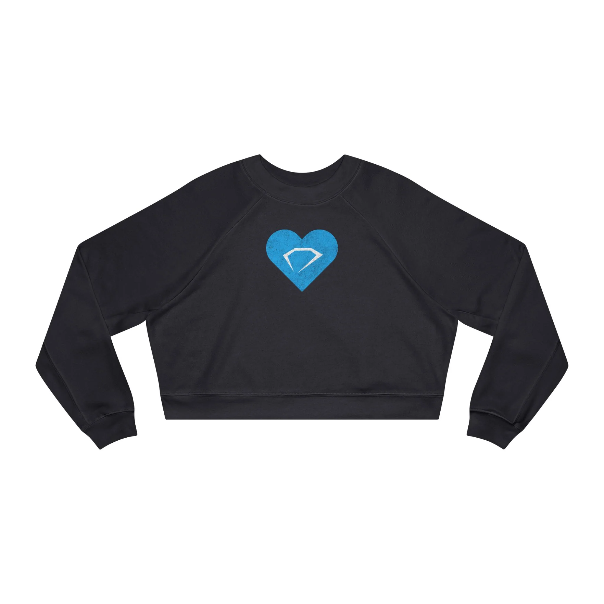 Blue Heart Diamond Cropped Pullover (on demand printing) - Image 3