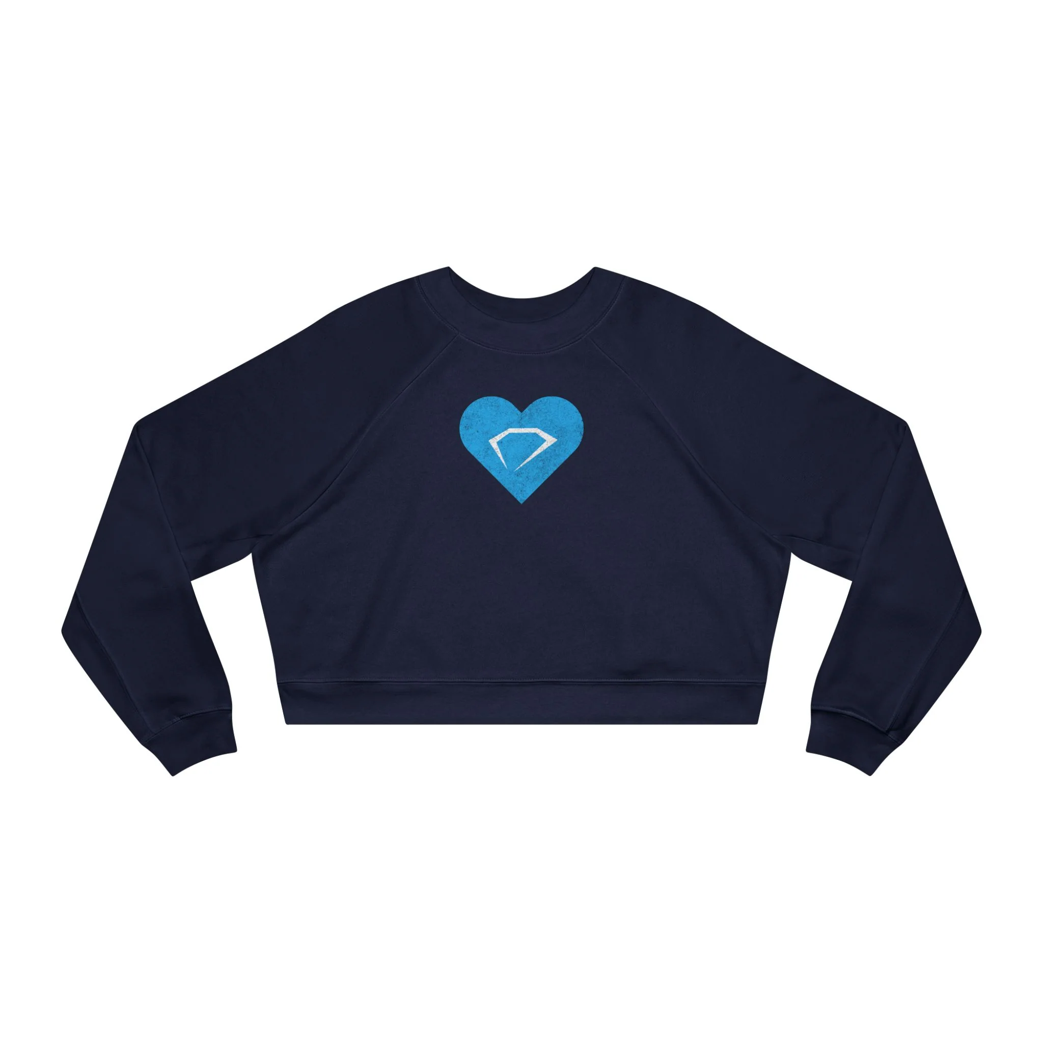 Blue Heart Diamond Cropped Pullover (on demand printing) - Image 4
