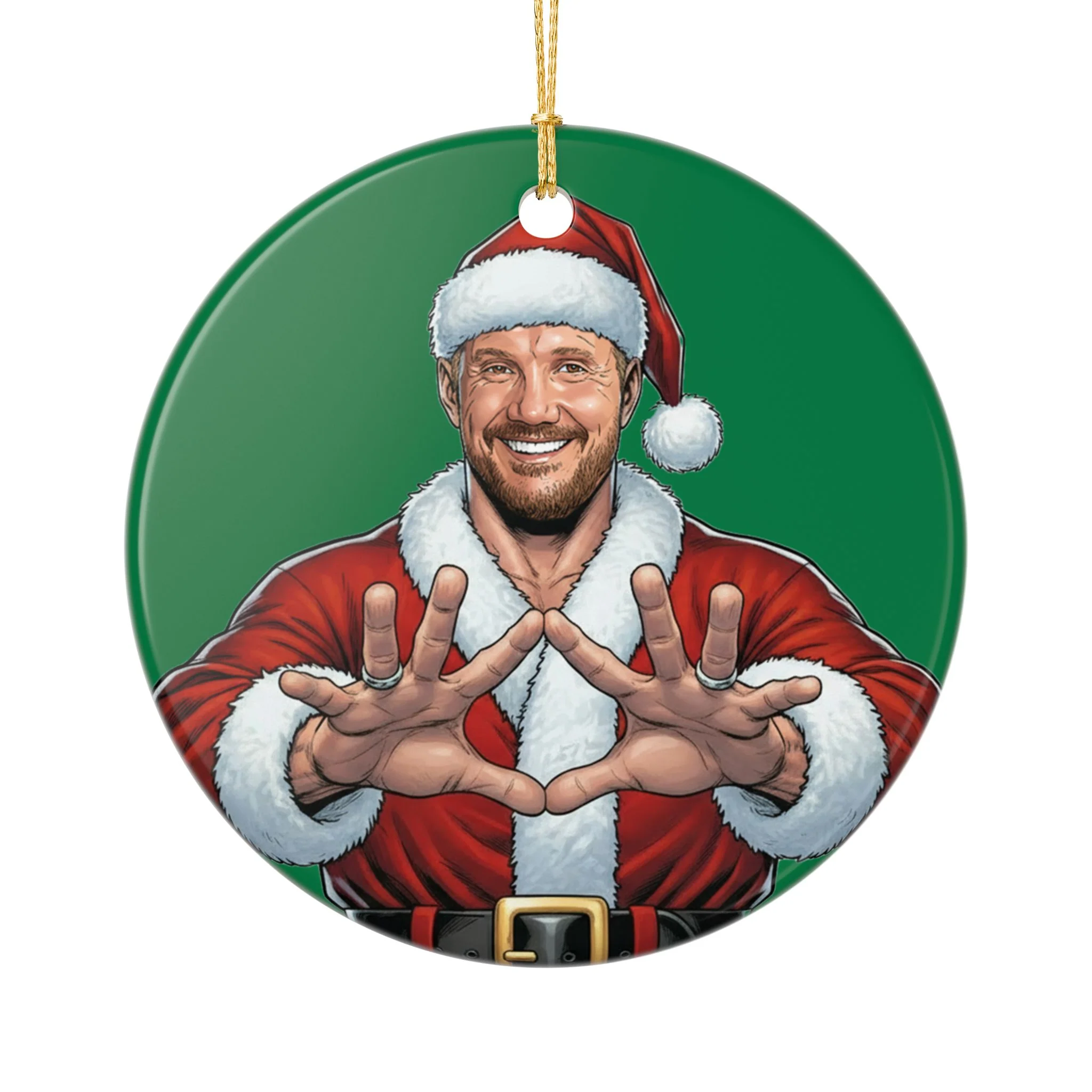 DDP Santa Ceramic Ornament (on demand printing)