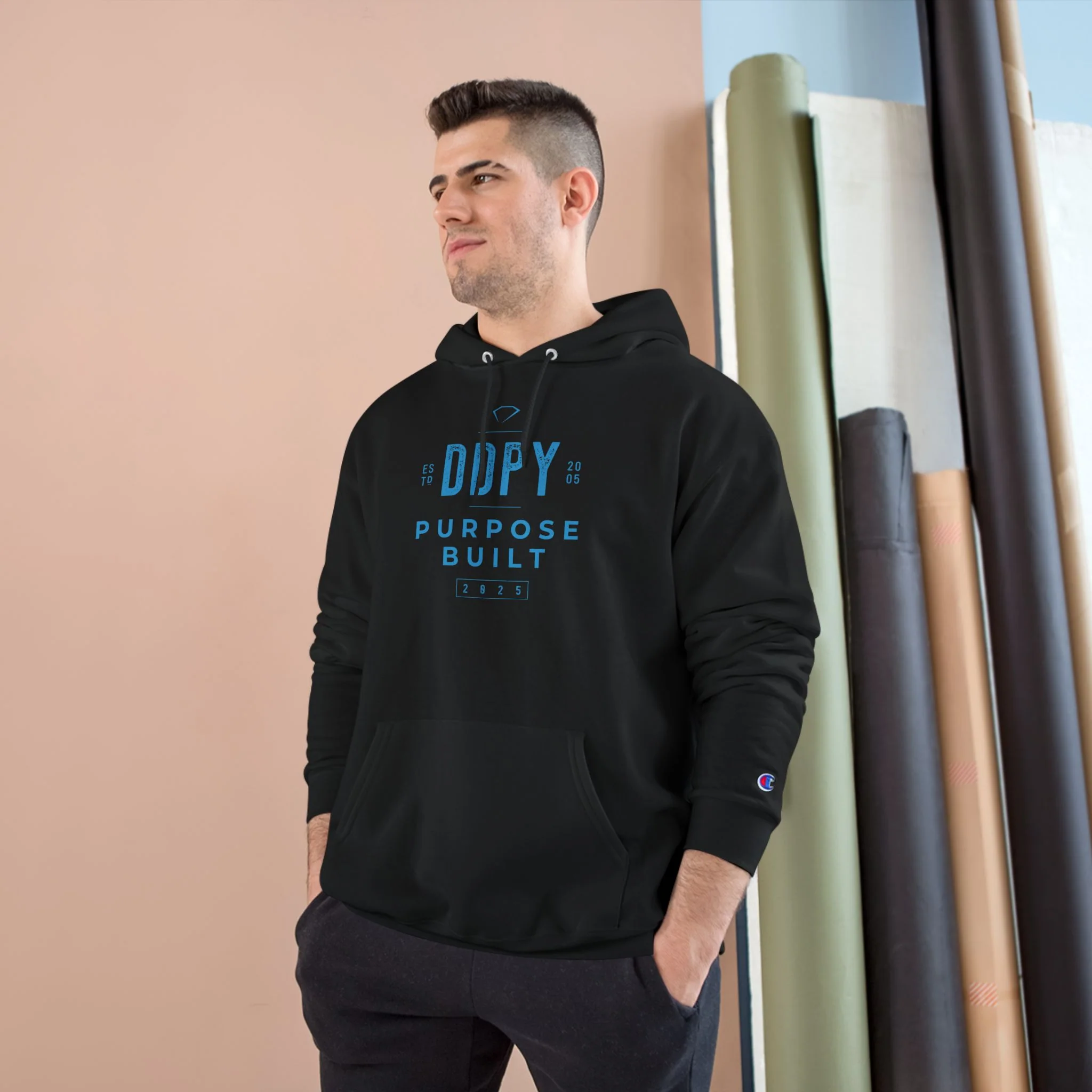 “DDPY Purpose Built” Champion Hoodie (on demand printing) - Image 5