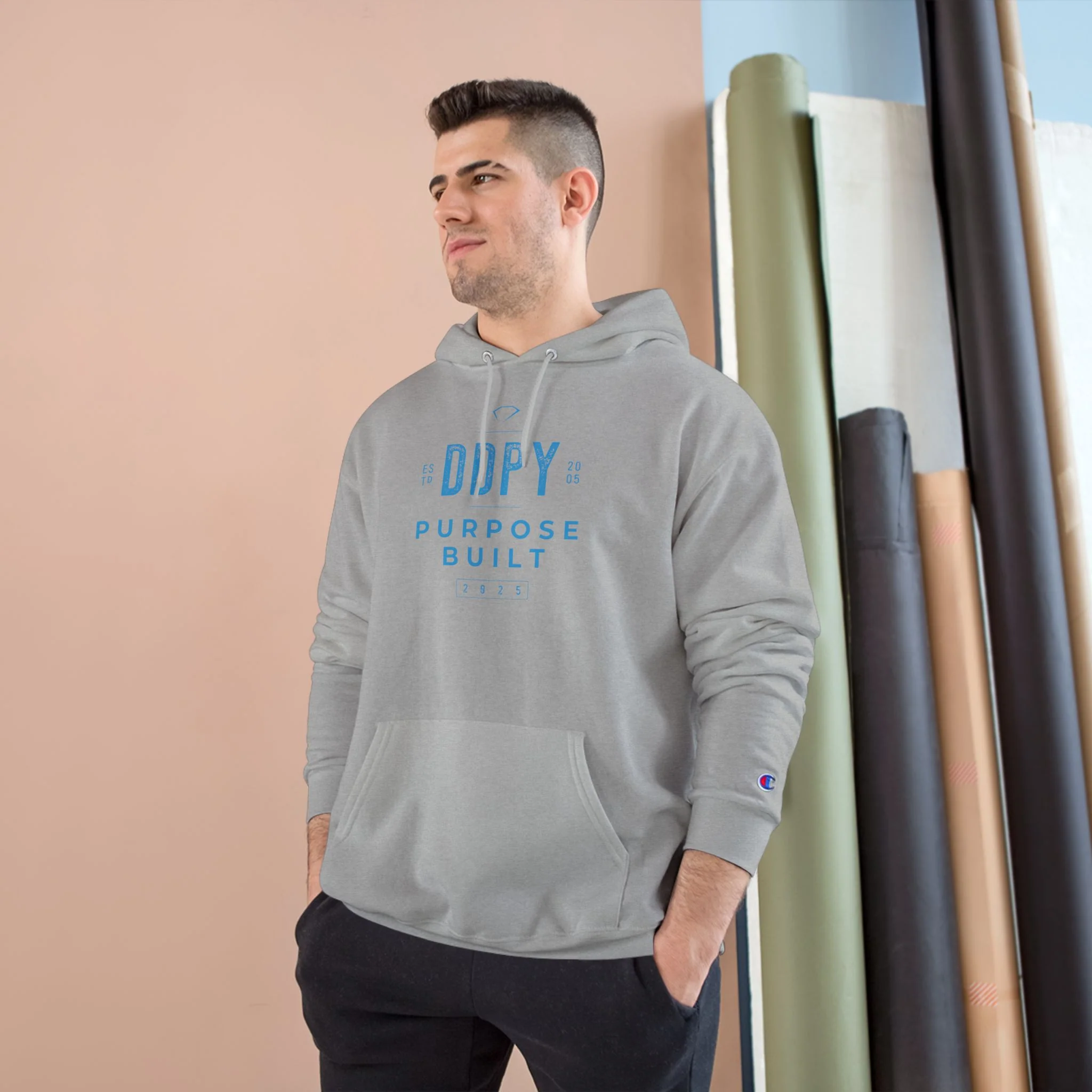 “DDPY Purpose Built” Champion Hoodie (on demand printing) - Image 7