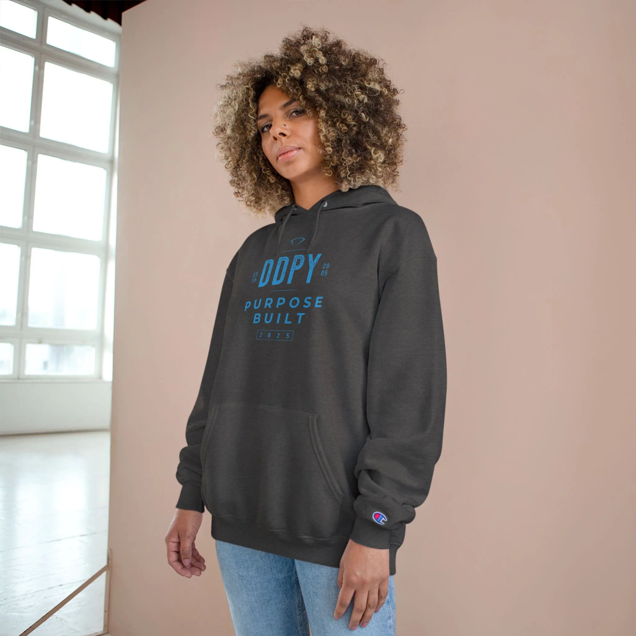 “DDPY Purpose Built” Champion Hoodie (on demand printing) - Image 8