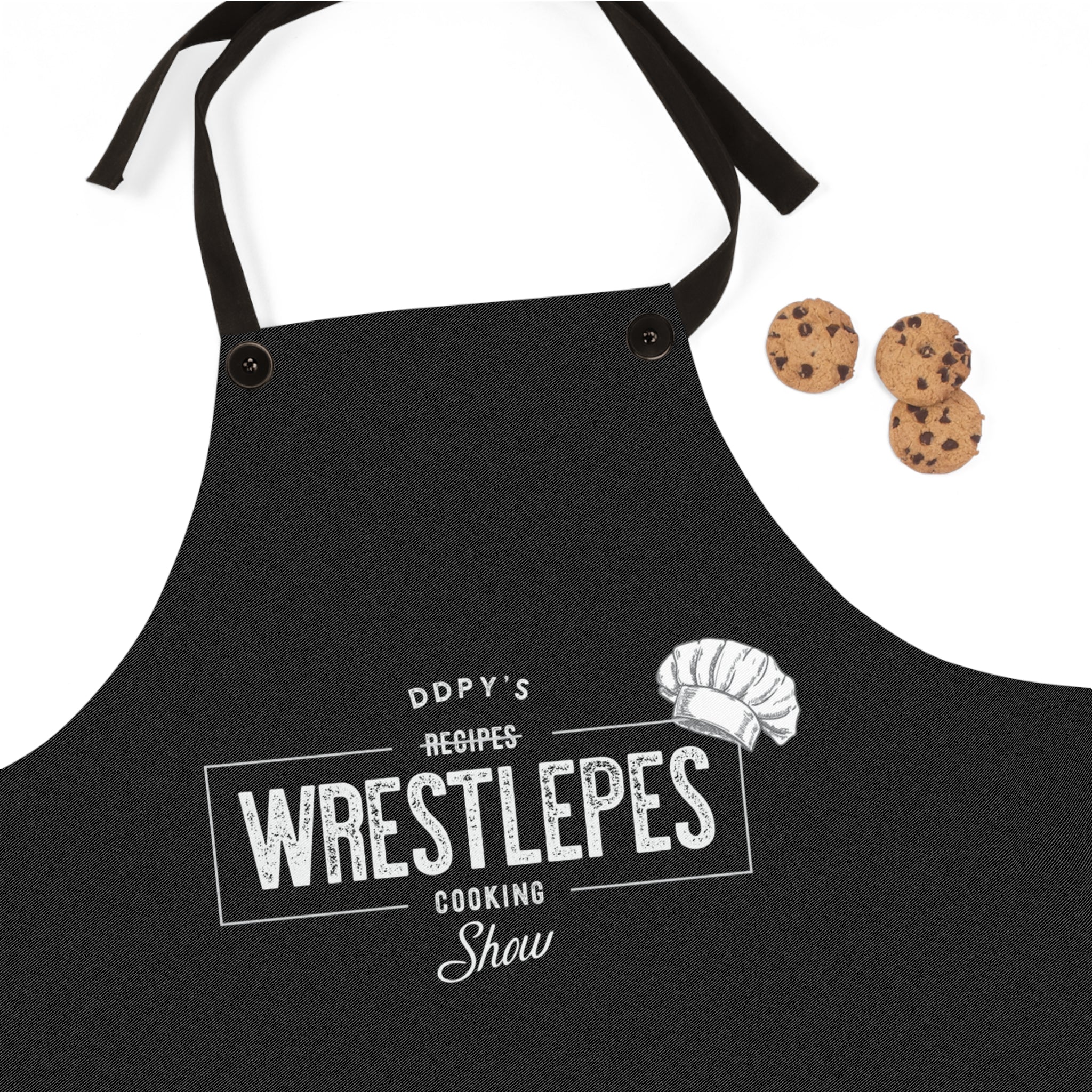 “DDPY’s Wrestlepes Cooking Show” Retro Chef Apron (on demand printing) - Image 2