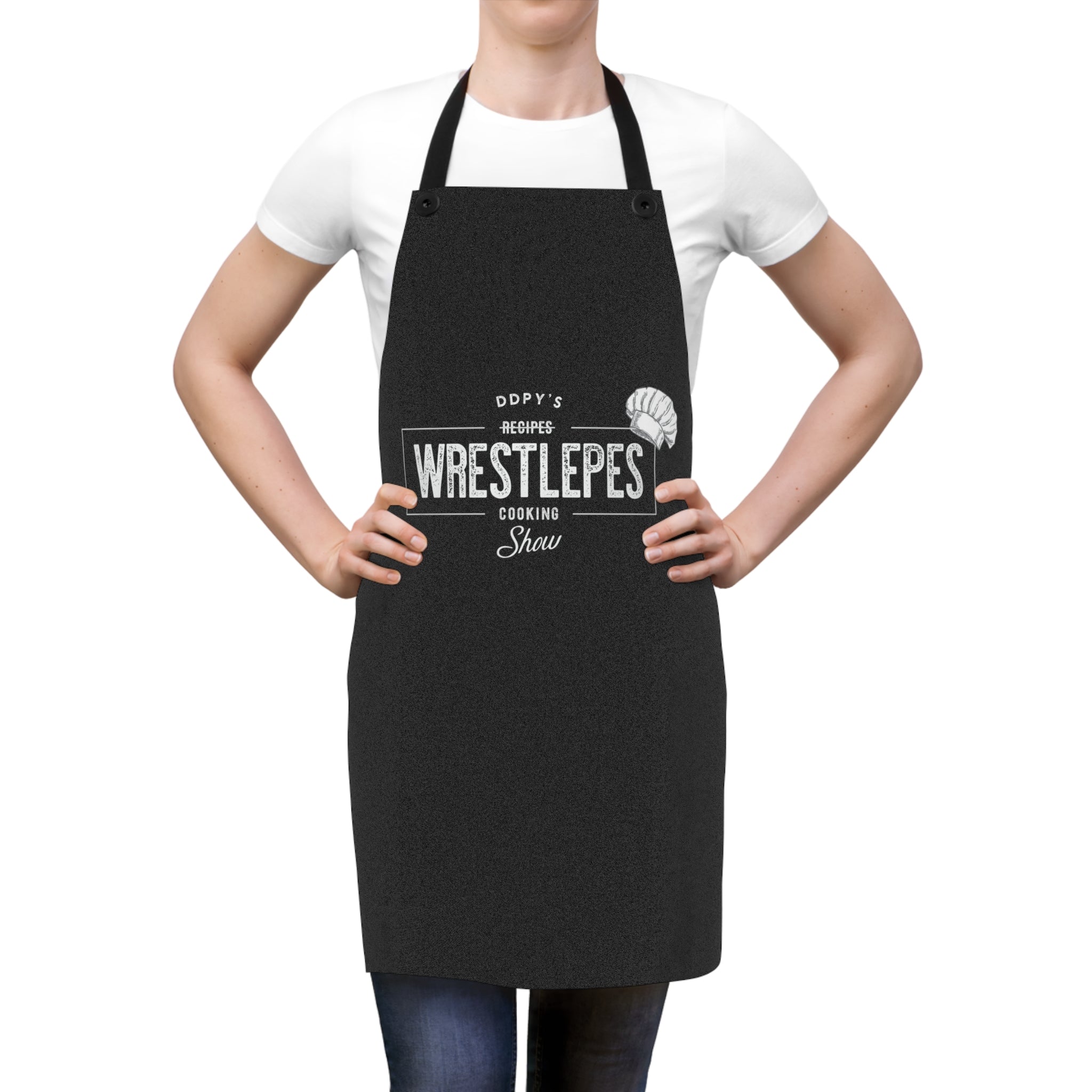 “DDPY’s Wrestlepes Cooking Show” Retro Chef Apron (on demand printing) - Image 3
