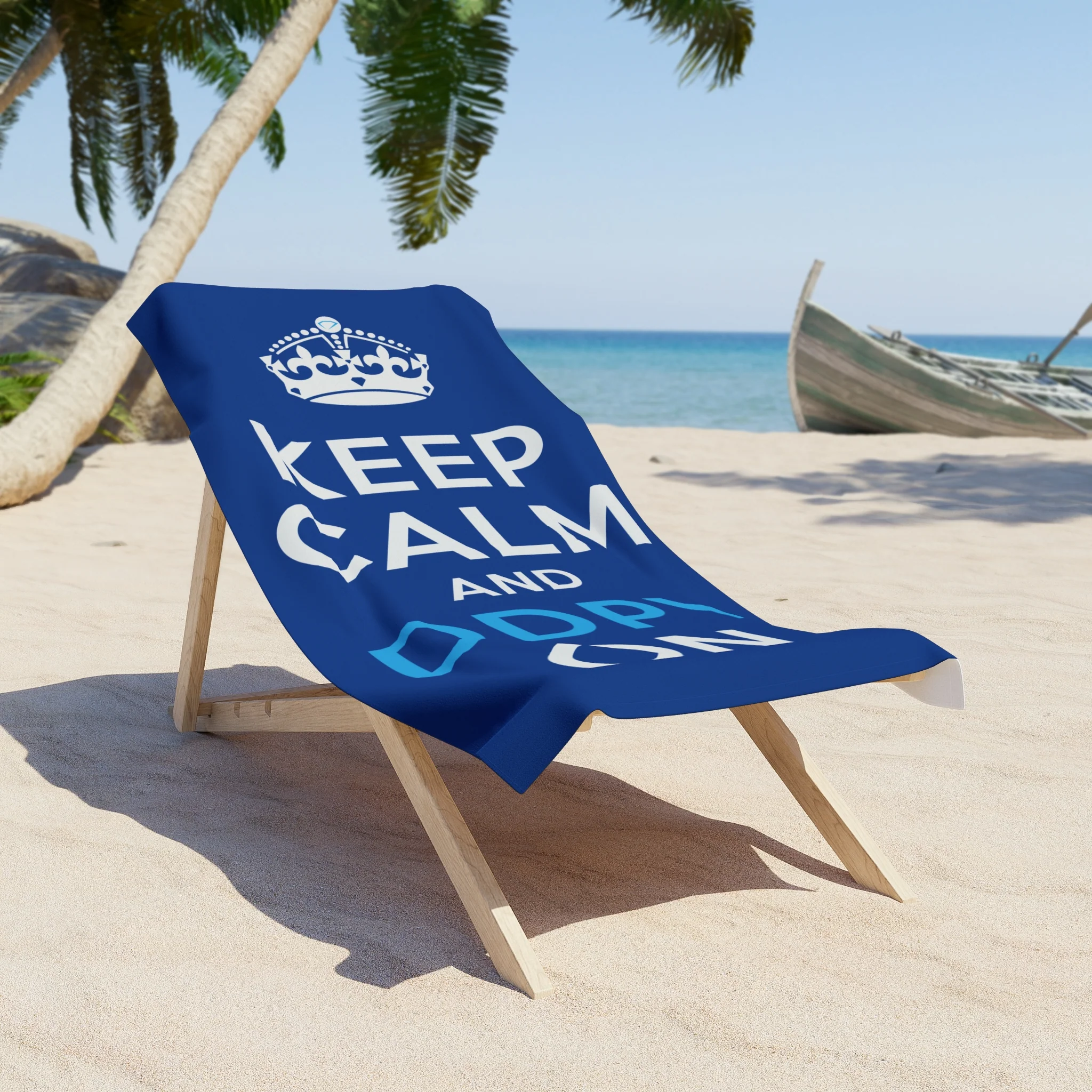 "Keep Calm and DDPY On" Beach Towel (on demand printing) - Image 2