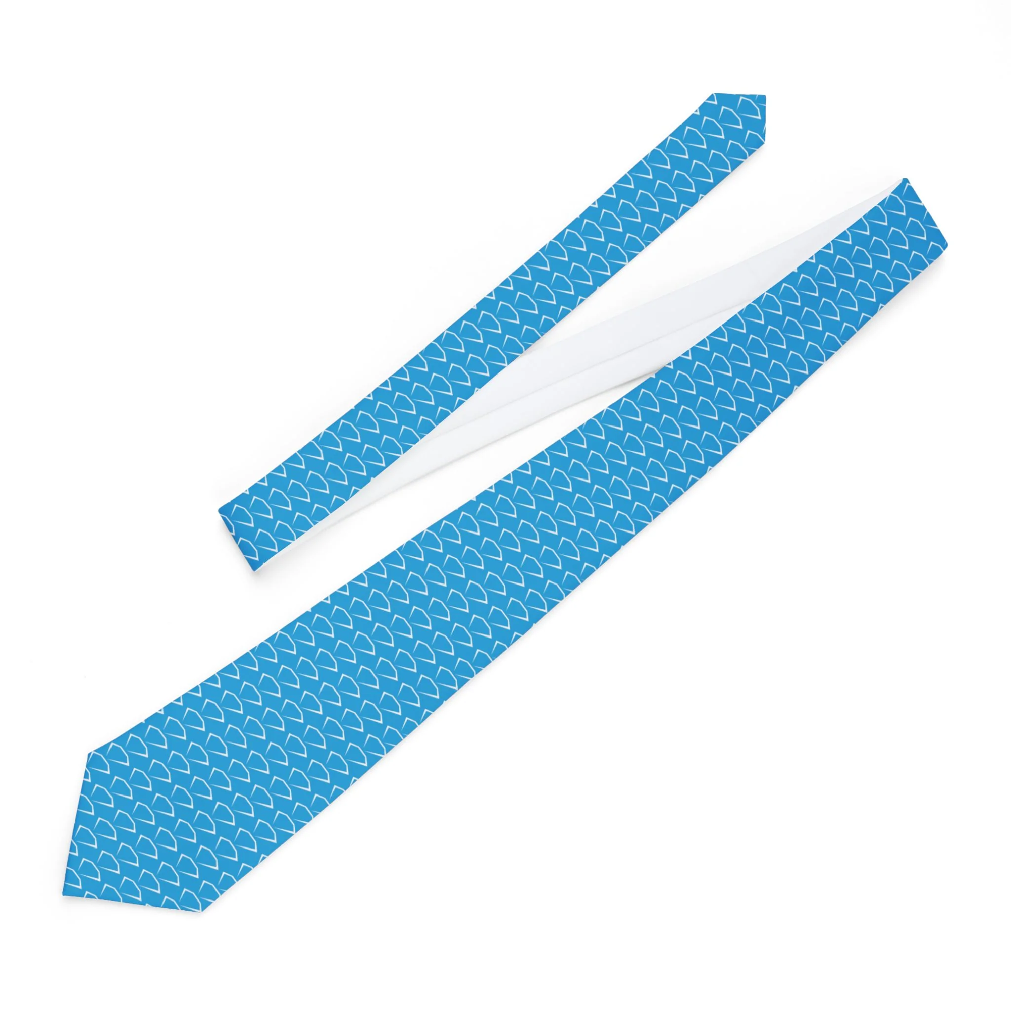 Light Blue Diamond Pattern Necktie (on demand printing)