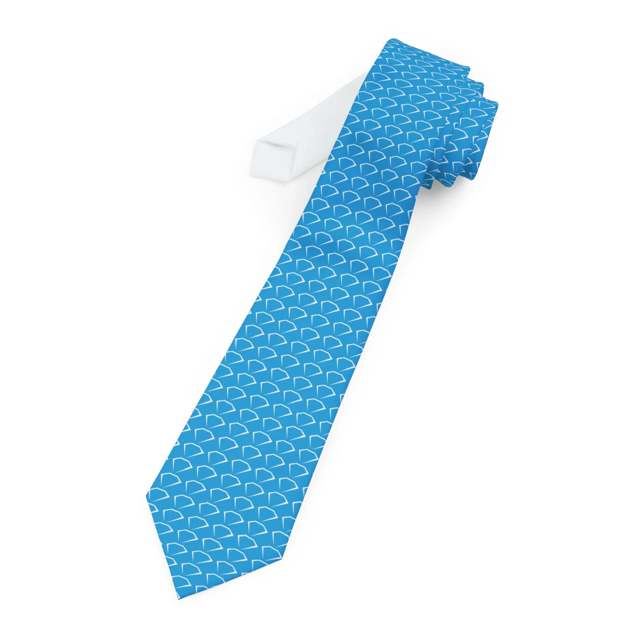 Light Blue Diamond Pattern Necktie (on demand printing) - Image 2