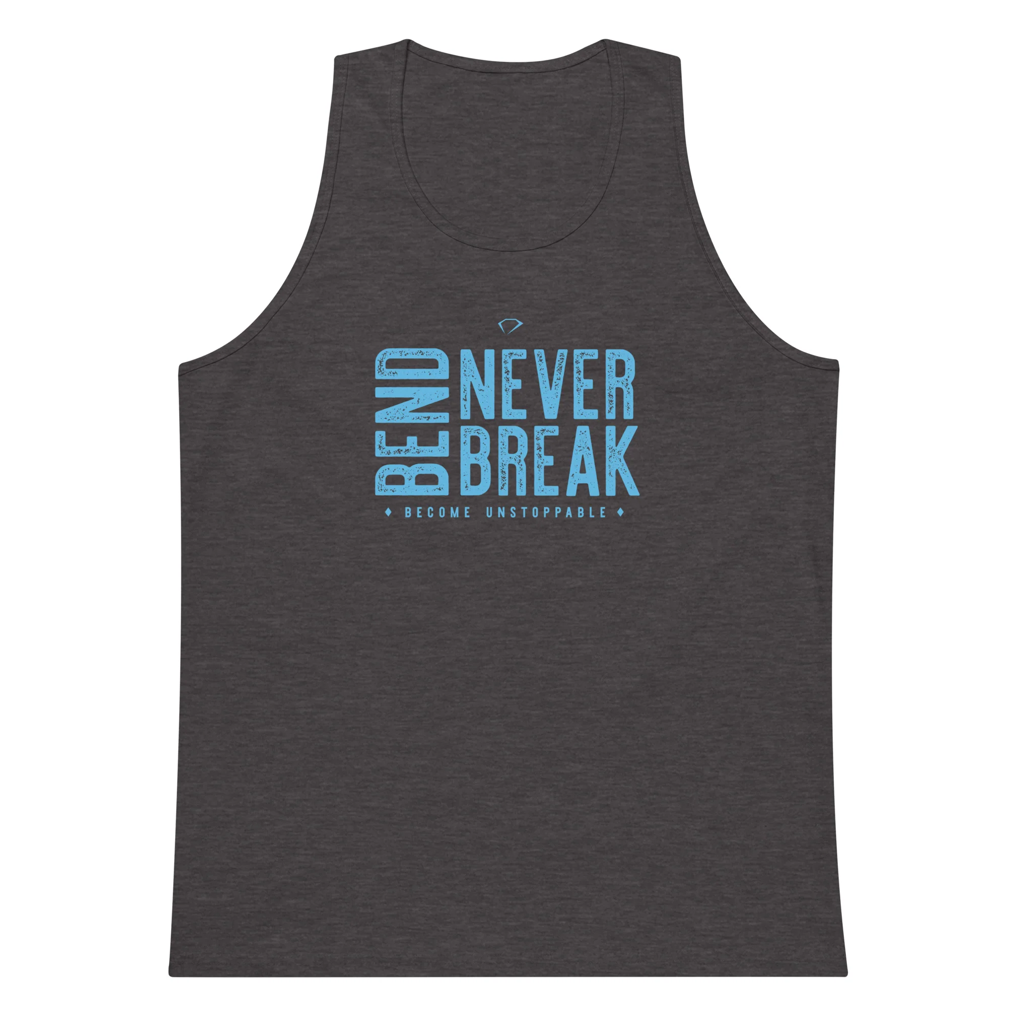 Bend Never Break Men’s premium tank top (On Demand Printing) - Image 3