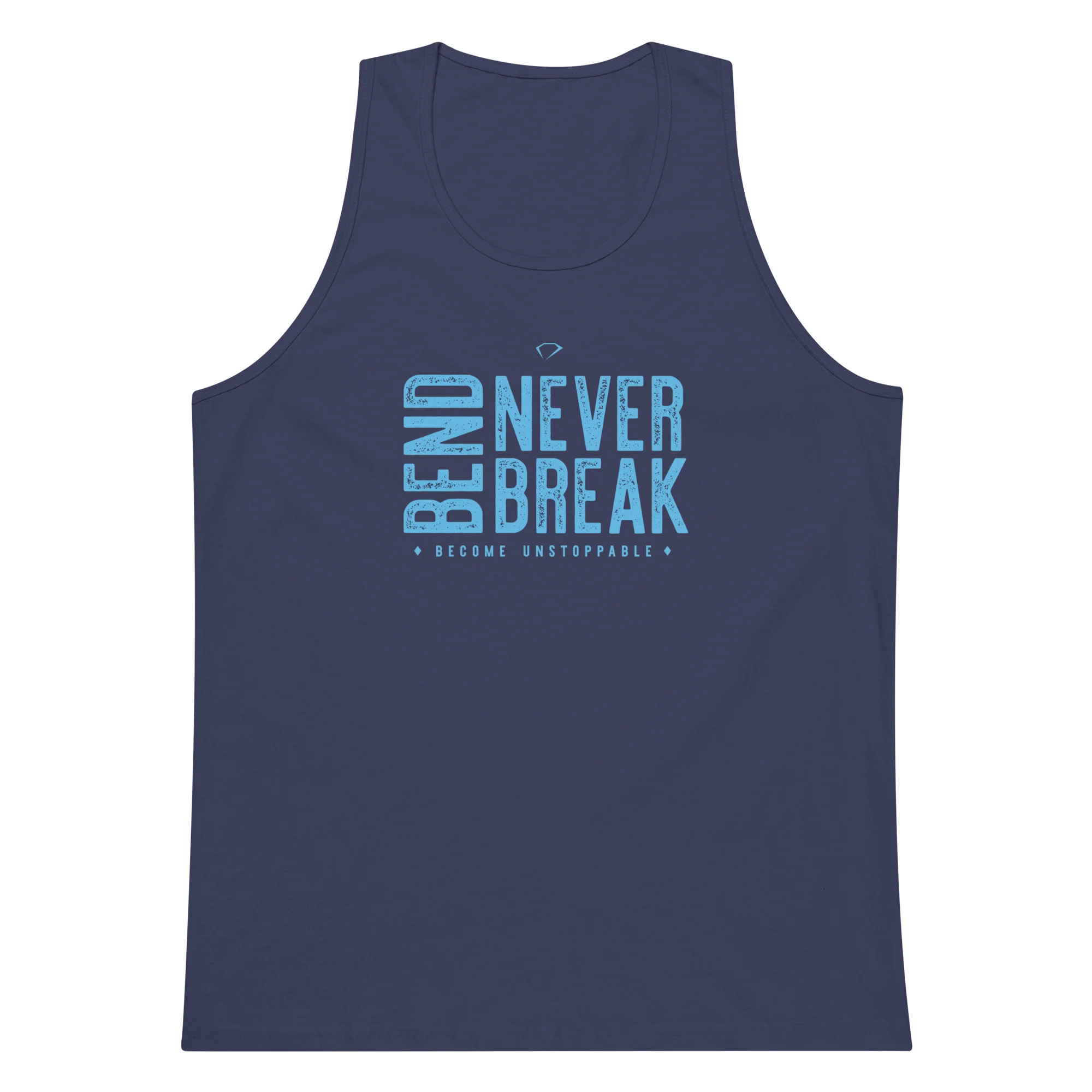 Bend Never Break Men’s premium tank top (On Demand Printing) - Image 5