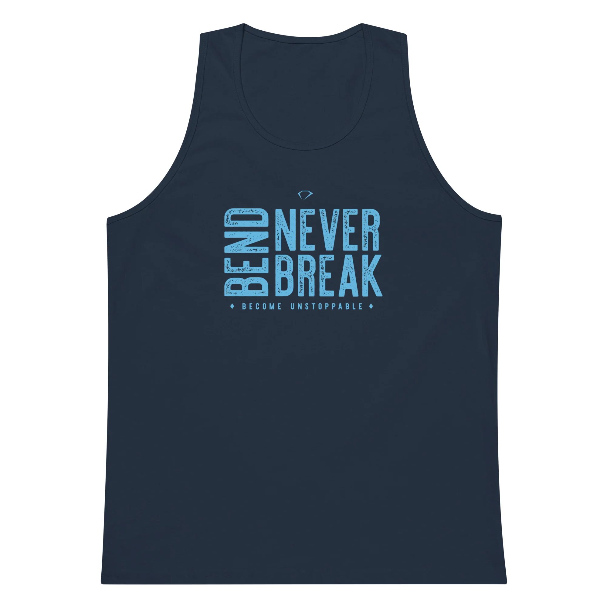 Bend Never Break Men’s premium tank top (On Demand Printing) - Image 7