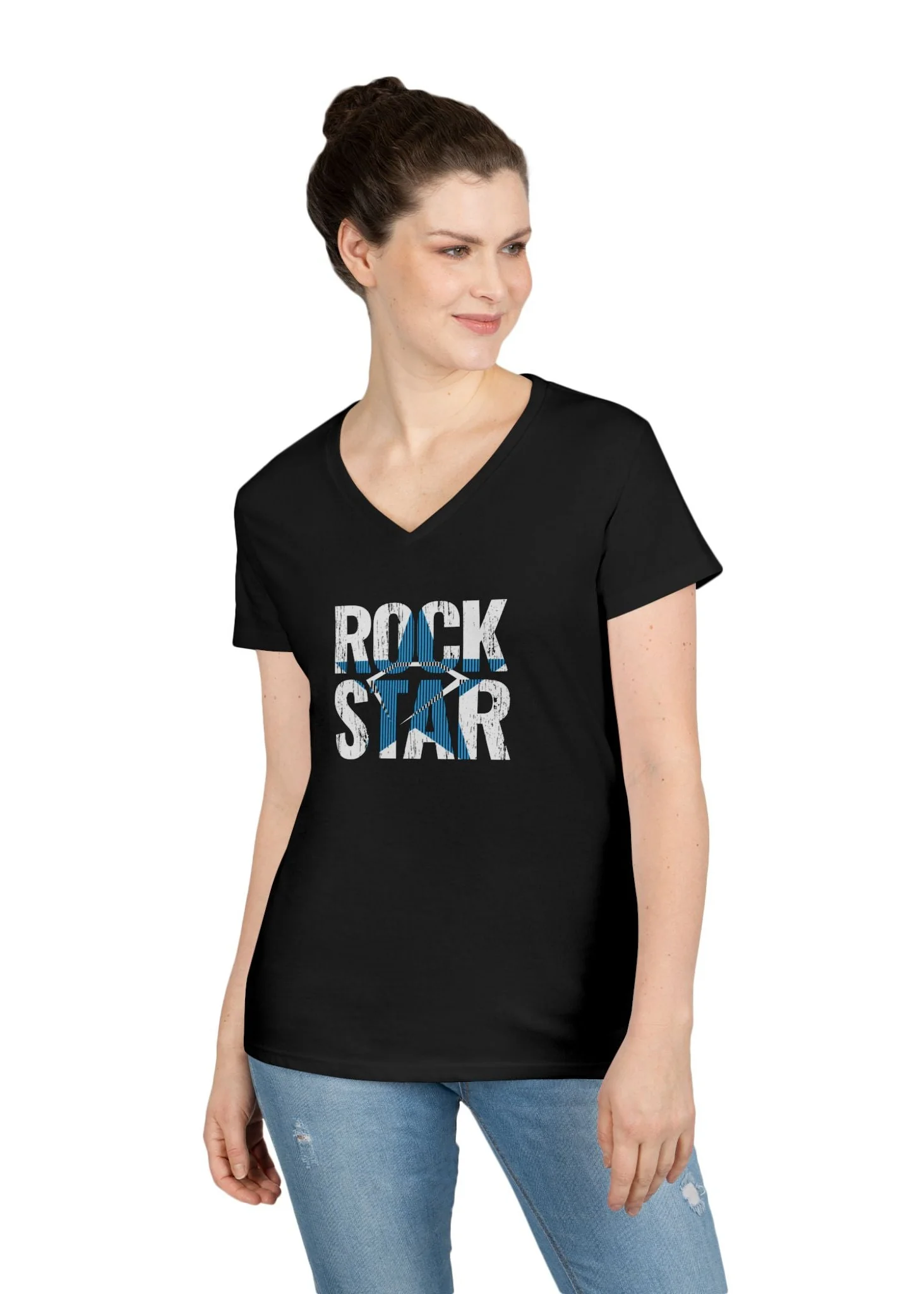 Rock Star Ladies' V-Neck T-Shirt