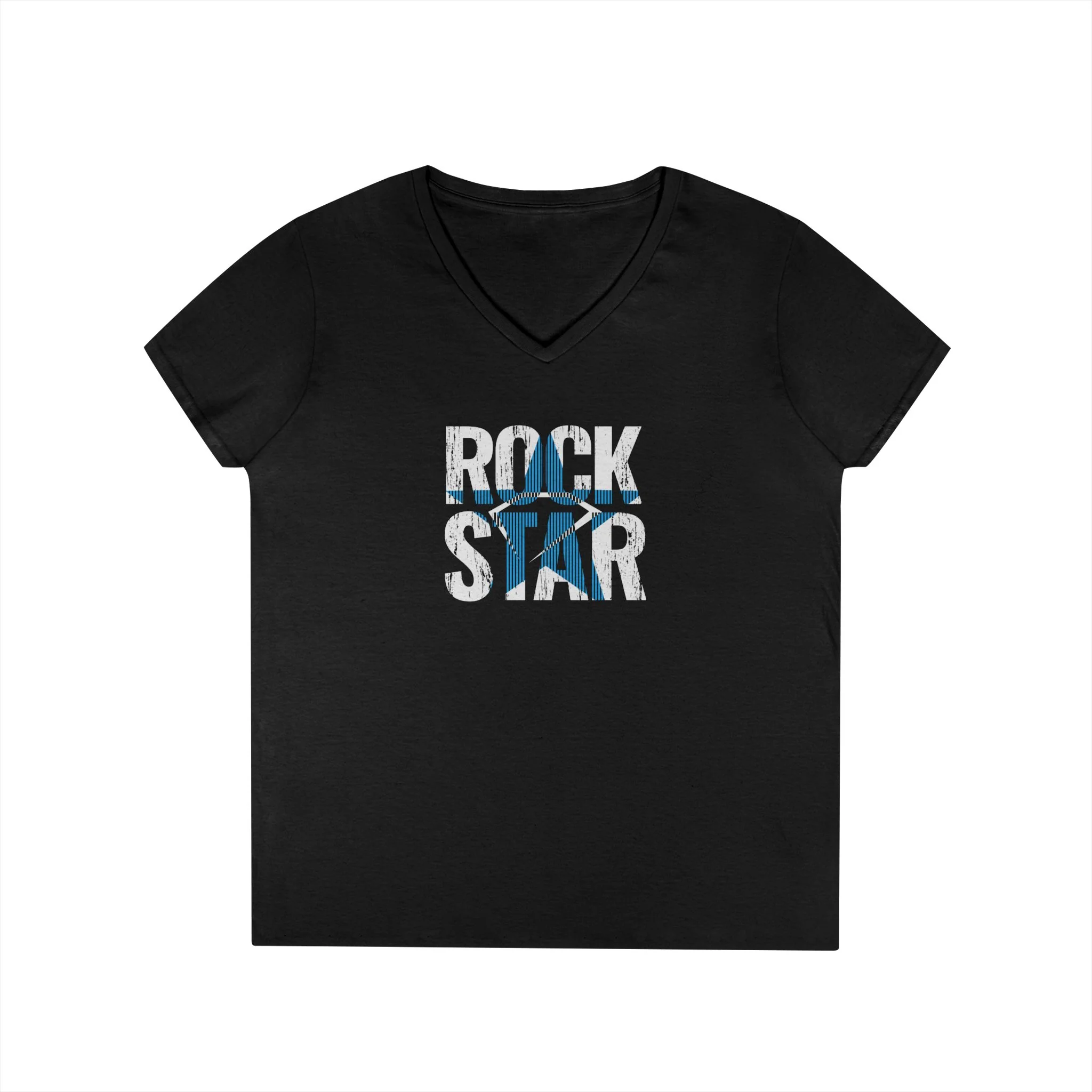 Rock Star Ladies' V-Neck T-Shirt - Image 3