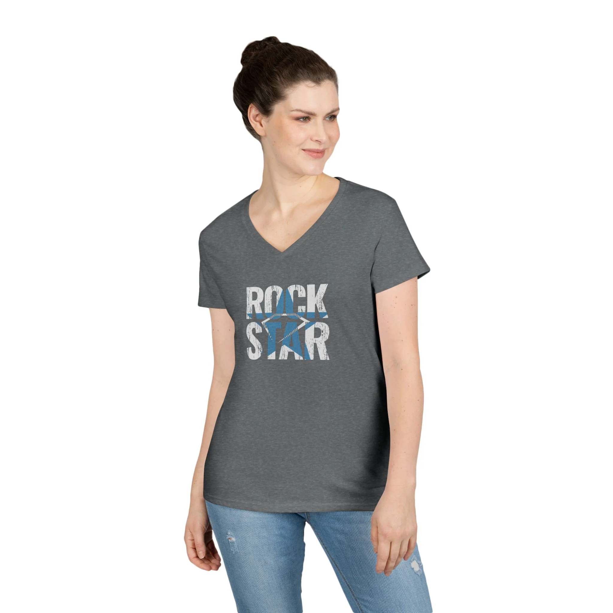 Rock Star Ladies' V-Neck T-Shirt - Image 4