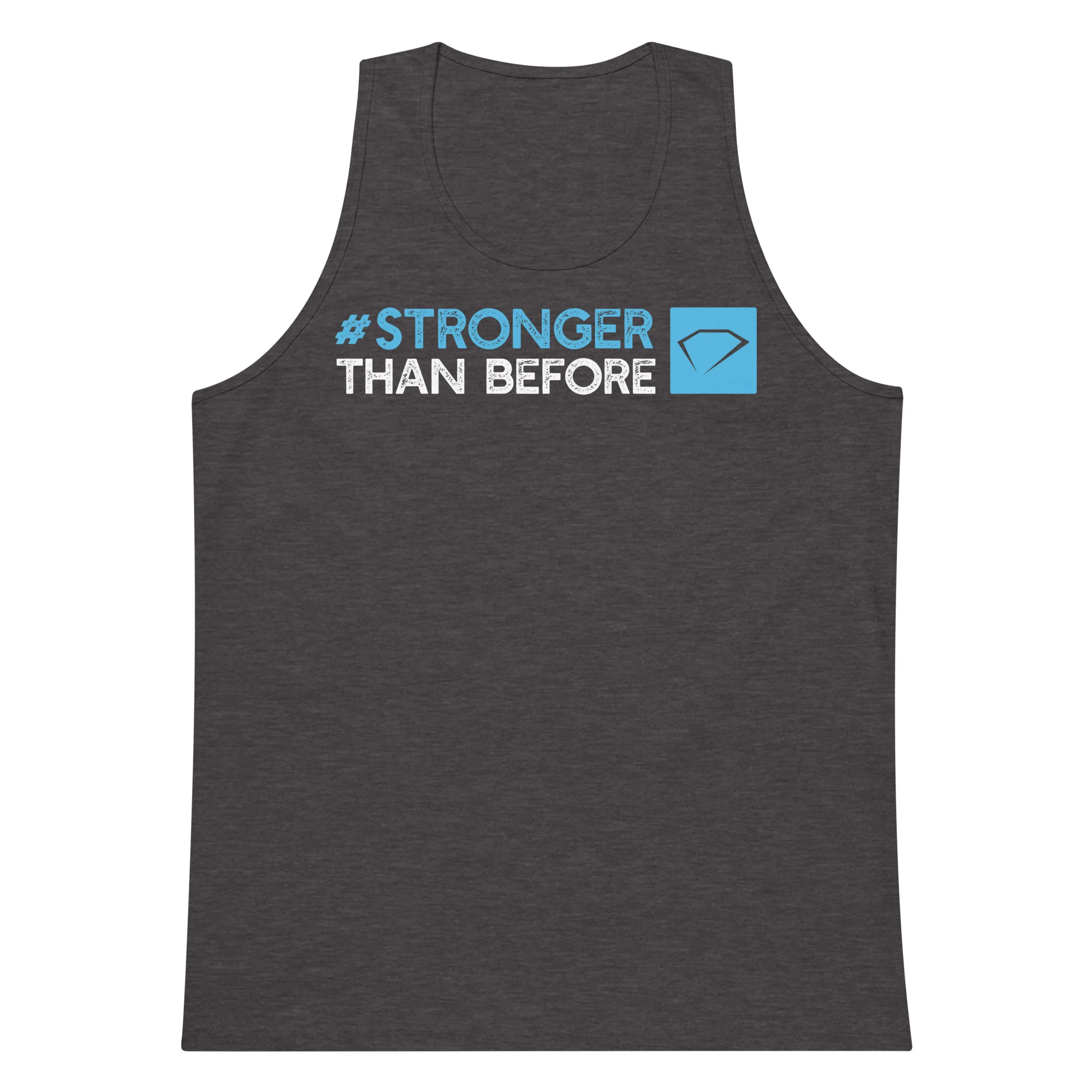 #Stronger Than Before Men’s premium tank top (On Demand Printing) - Image 3