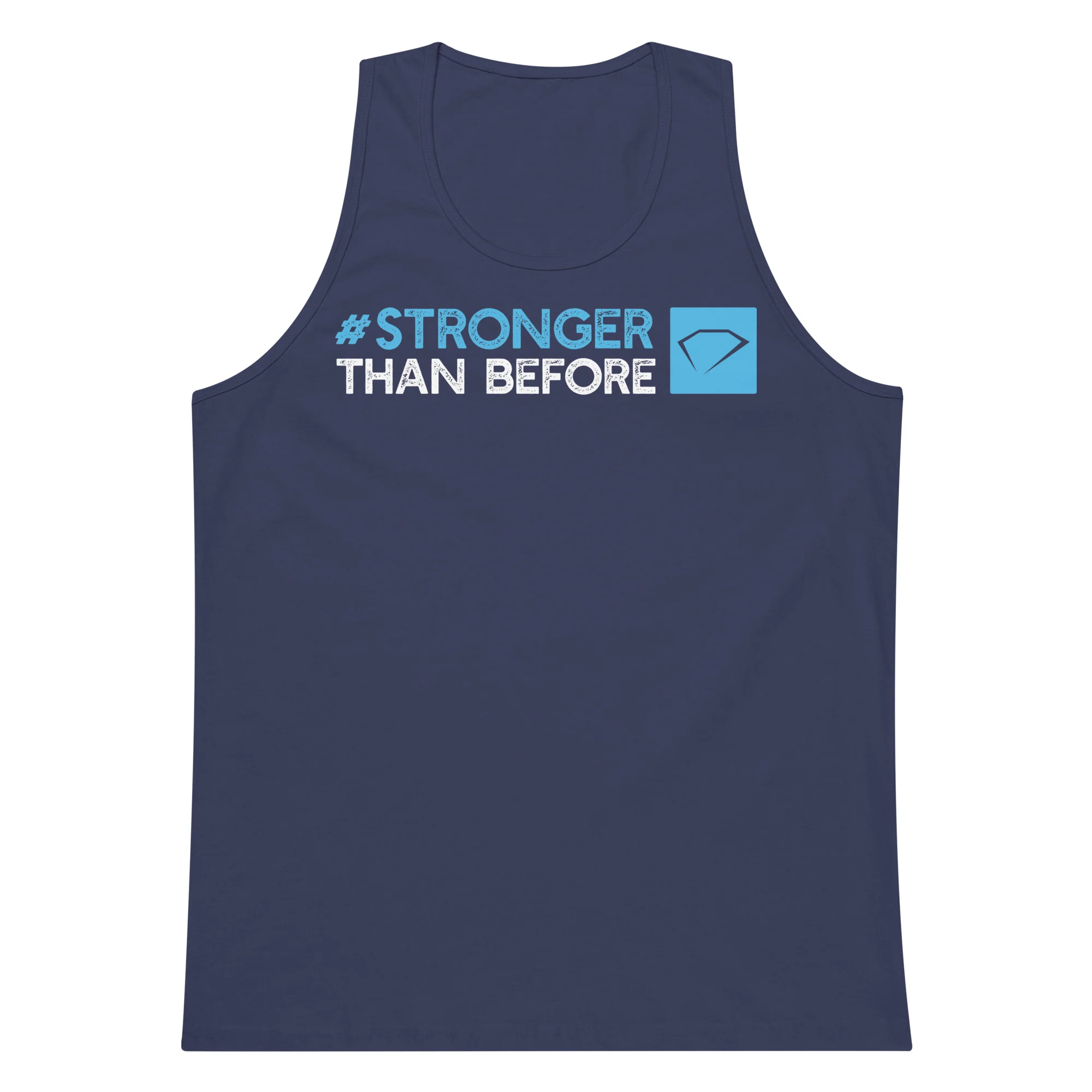 #Stronger Than Before Men’s premium tank top (On Demand Printing) - Image 5