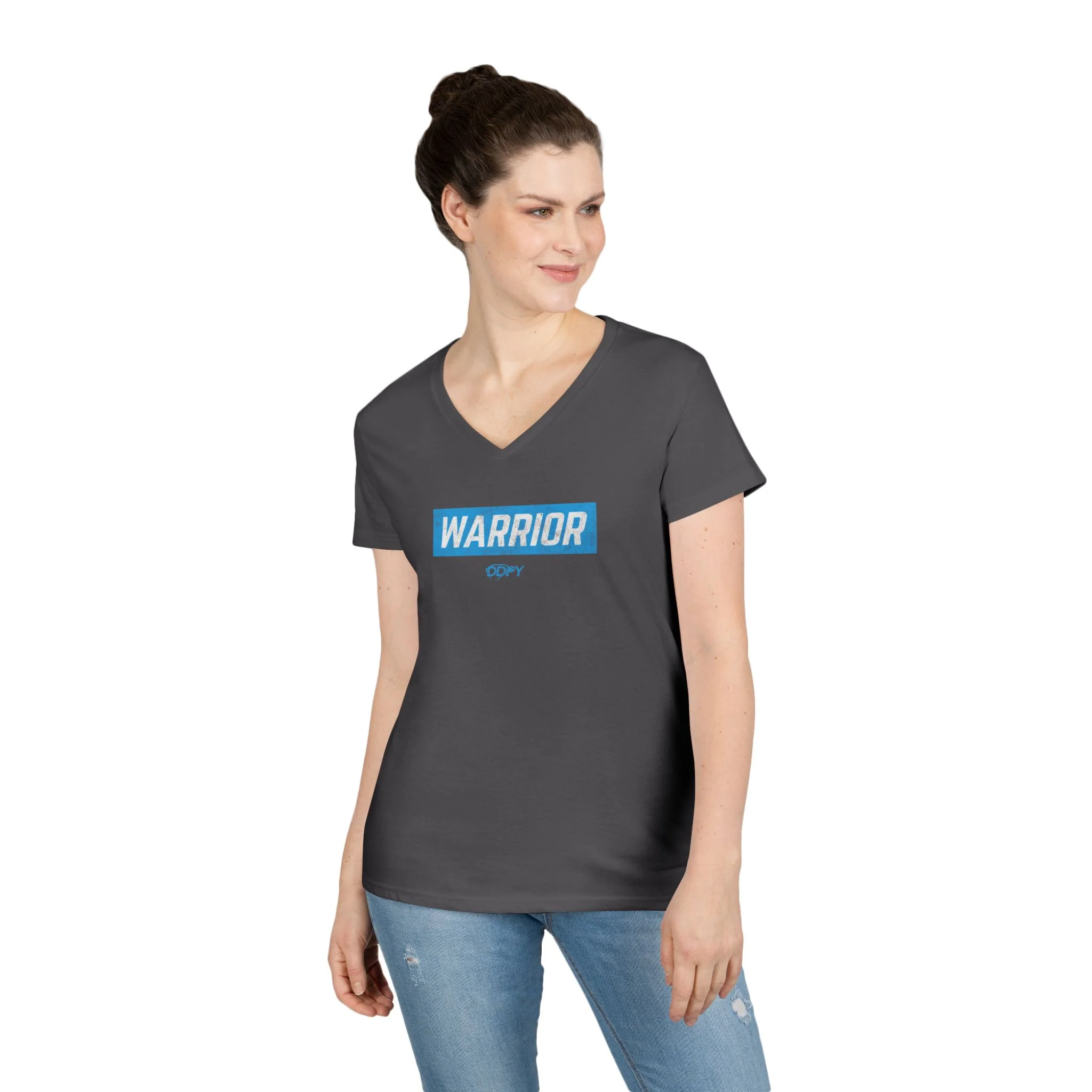Warrior Ladies V-Neck T-Shirt (on demand printing) - Image 11