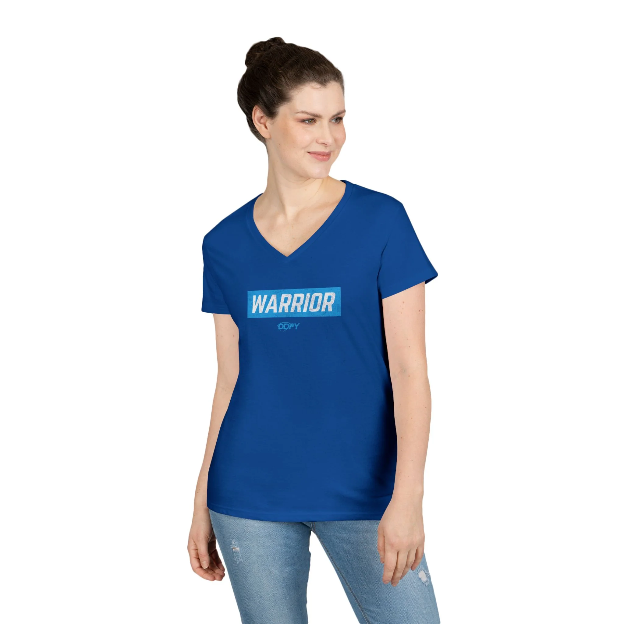 Warrior Ladies V-Neck T-Shirt (on demand printing) - Image 12