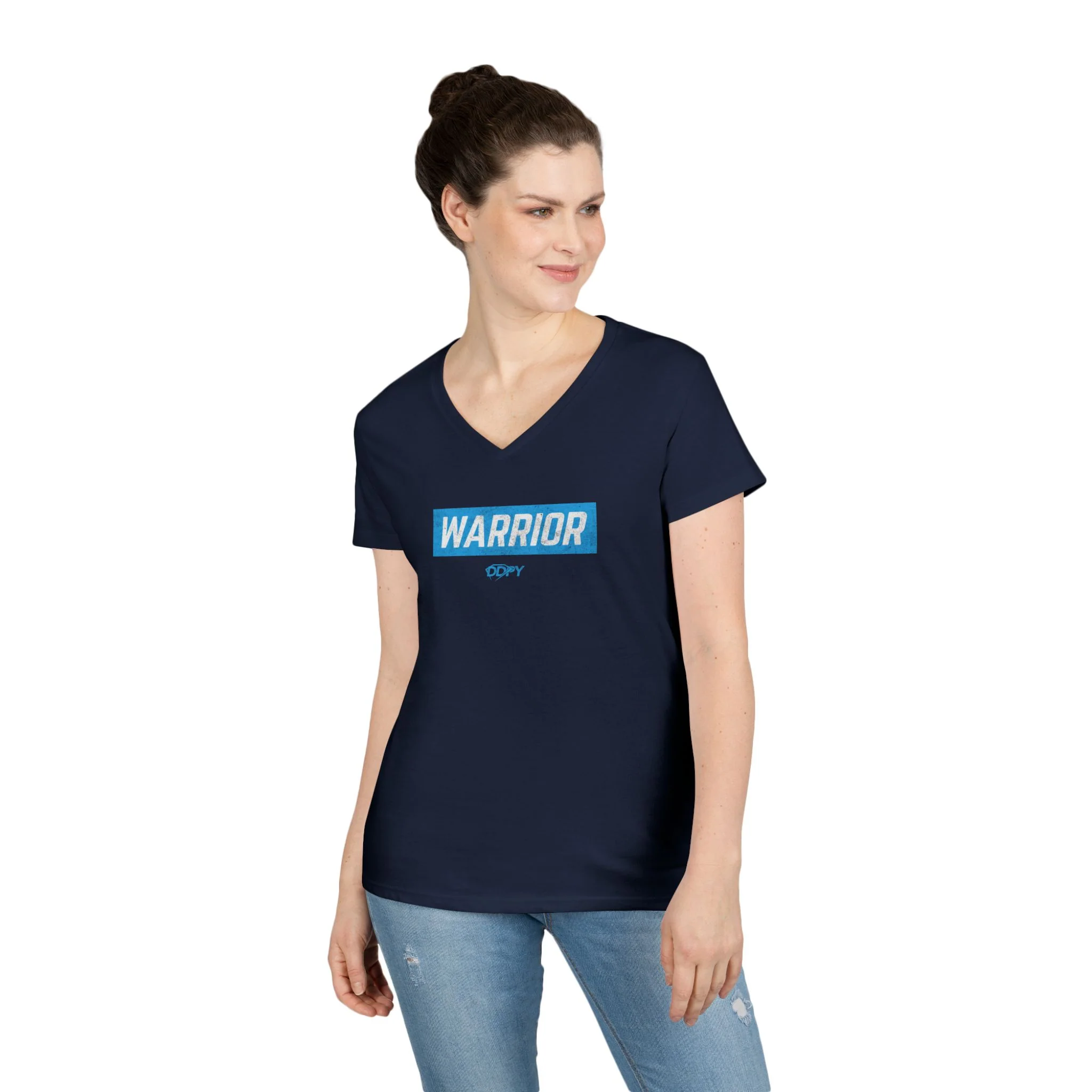 Warrior Ladies V-Neck T-Shirt (on demand printing) - Image 13