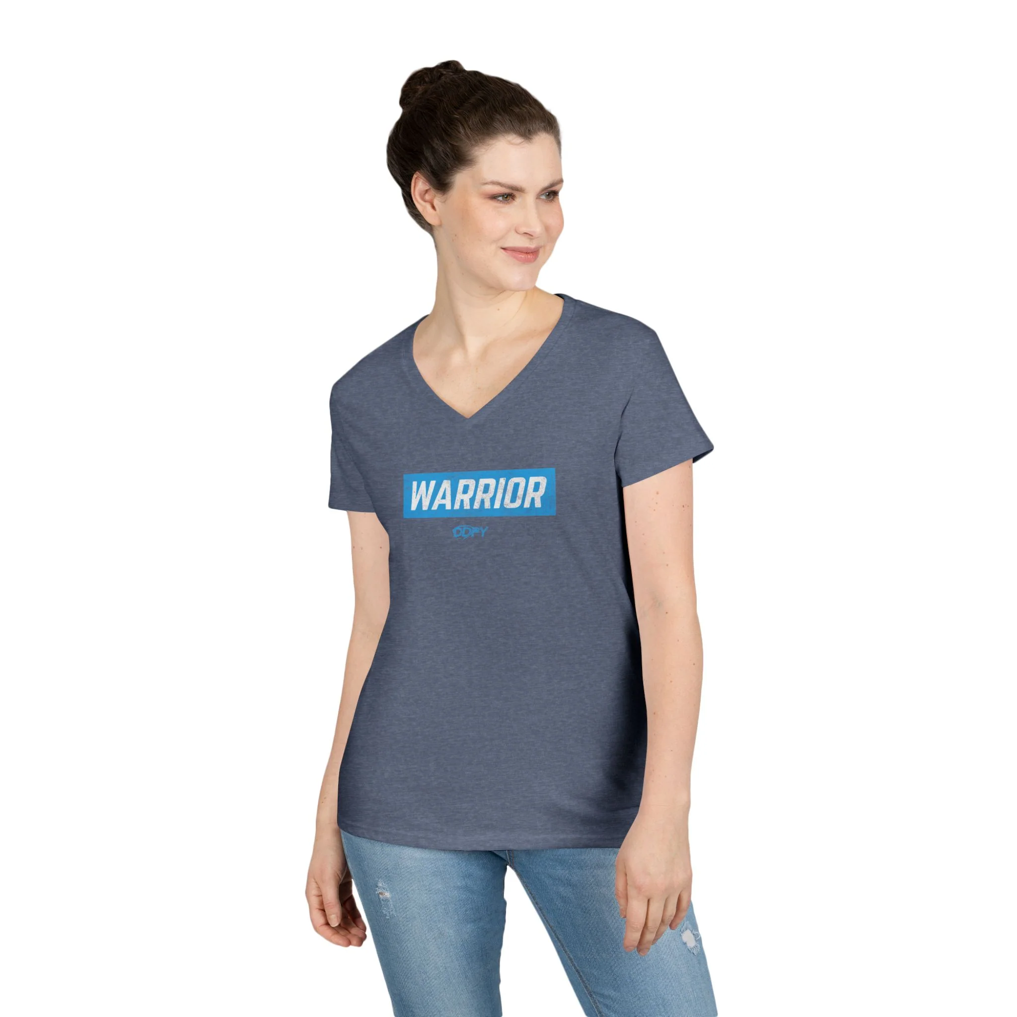 Warrior Ladies V-Neck T-Shirt (on demand printing) - Image 14