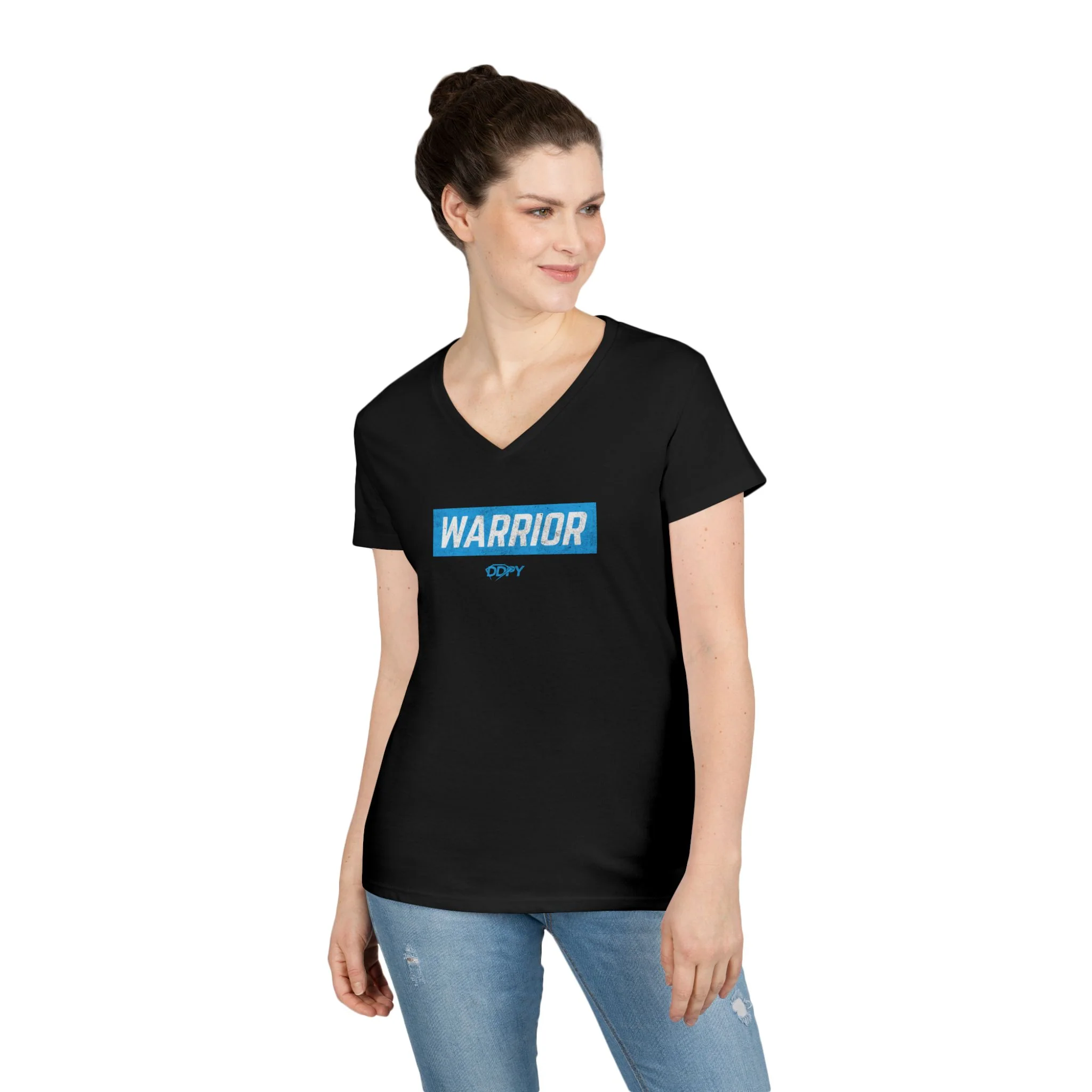 Warrior Ladies V-Neck T-Shirt (on demand printing) - Image 8